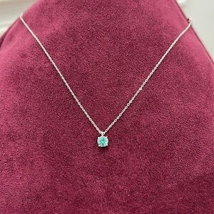 5mm 0.5ct green blue cyan moissanite 925 sterling silver necklace